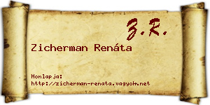 Zicherman Renáta névjegykártya